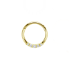 Anneau clicker avec 5 strass Gold