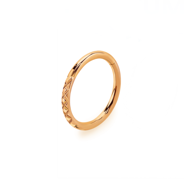 Anneau clicker avec losange rose gold