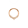 Anneau clicker feuille avec strass rose gold