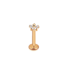 Labret fleur 5 strasses rose gold