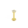 Labret fleur 5 strasses gold