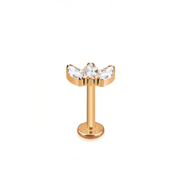 Labret marquise avec strasse rose gold